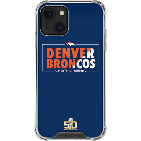 NFL Denver Broncos Super Bowl 50 Champions Bold iPhone 14 Plus Clear Case