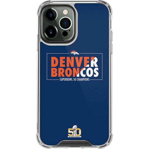 NFL Denver Broncos Super Bowl 50 Champions Bold iPhone 14 Pro Max Clear Case