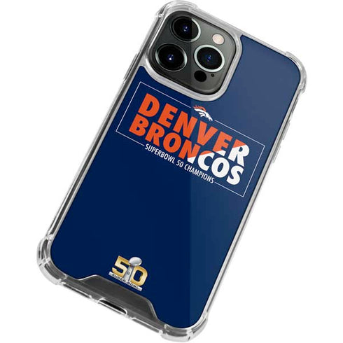NFL Denver Broncos Super Bowl 50 Champions Bold iPhone 15 Pro Max Clear Case