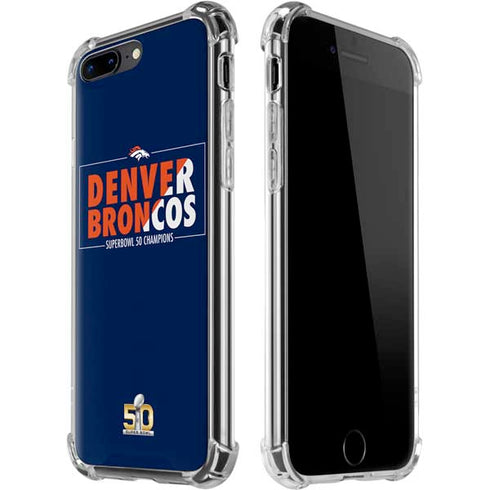 NFL Denver Broncos Super Bowl 50 Champions Bold iPhone 7/8 Plus Clear Case