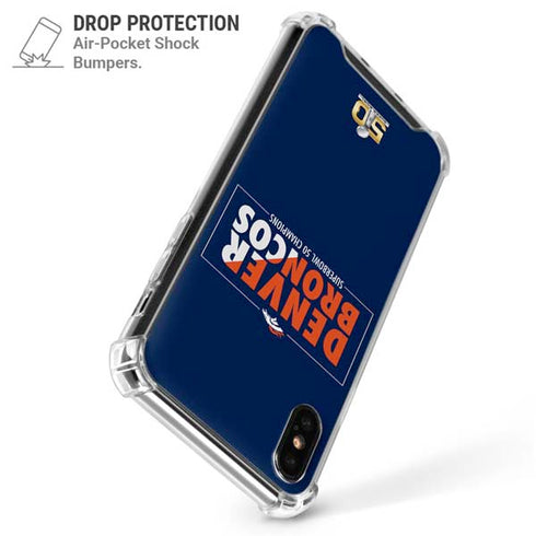 NFL Denver Broncos Super Bowl 50 Champions Bold iPhone XS Max Clear Case