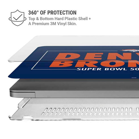 NFL Denver Broncos Super Bowl 50 Champions Bold MacBook Pro 16in (2021-25) Case plus Skin