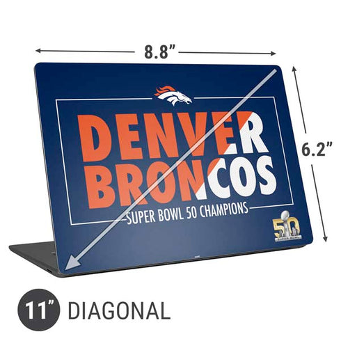 NFL Denver Broncos Super Bowl 50 Champions Bold Universal Laptop 11in (8.8 x 6.2in) Skin