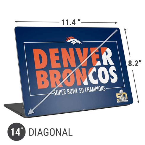 NFL Denver Broncos Super Bowl 50 Champions Bold Universal Laptop 14in (11.4 x 8.2in) Skin