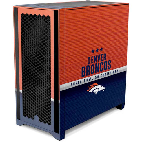 NFL Denver Broncos Super Bowl 50 Champions Corsair 4000D Tempered Glass Mid-Tower ATX Case Skin