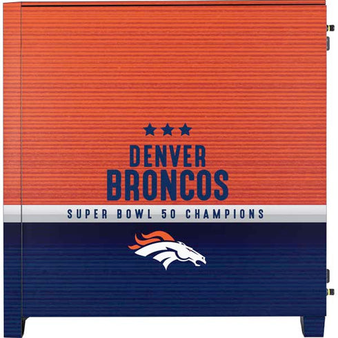 NFL Denver Broncos Super Bowl 50 Champions Corsair 4000D Tempered Glass Mid-Tower ATX Case Skin
