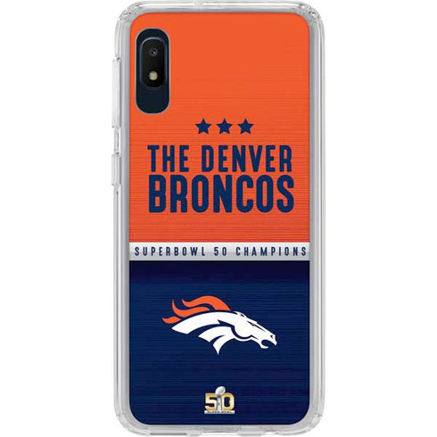 NFL Denver Broncos Super Bowl 50 Champions Galaxy A10e Clear Case