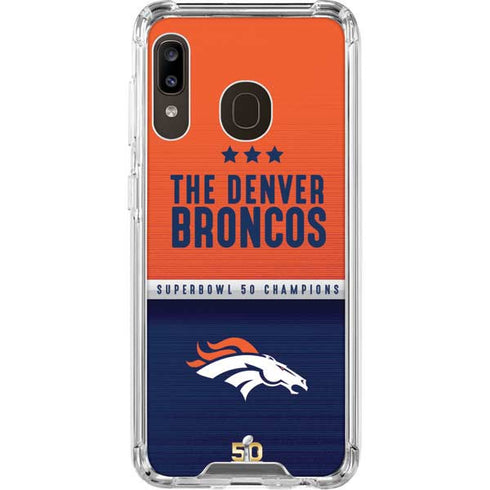 NFL Denver Broncos Super Bowl 50 Champions Galaxy A30 Clear Case