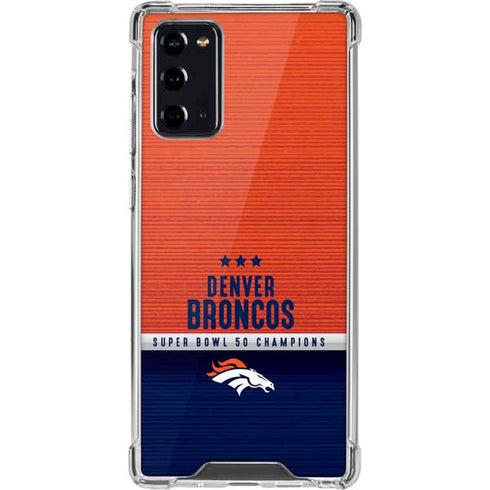 NFL Denver Broncos Super Bowl 50 Champions Galaxy Note20 5G Clear Case