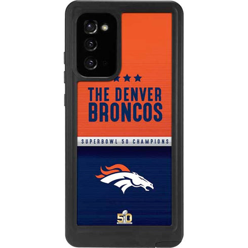 NFL Denver Broncos Super Bowl 50 Champions Galaxy Note20 5G Waterproof Case
