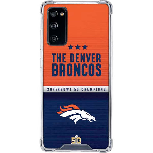 NFL Denver Broncos Super Bowl 50 Champions Galaxy S20 FE Clear Case