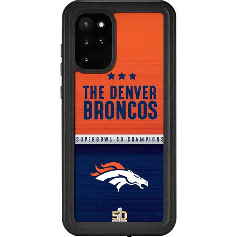 NFL Denver Broncos Super Bowl 50 Champions Galaxy S20 Plus Waterproof Case