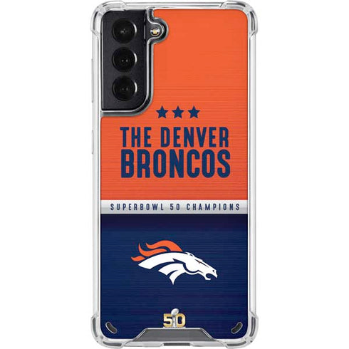 NFL Denver Broncos Super Bowl 50 Champions Galaxy S21 5G Clear Case