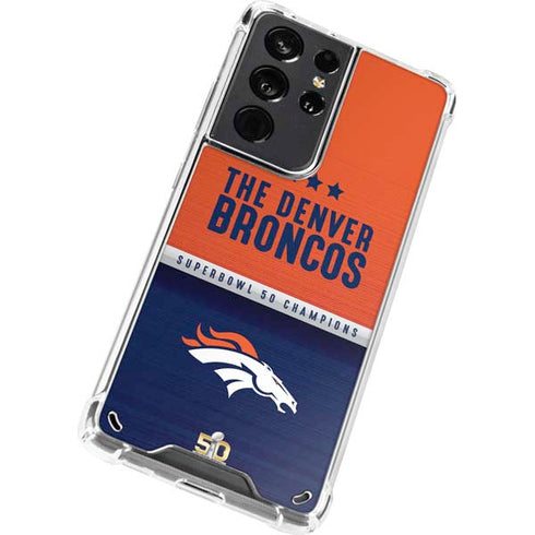 NFL Denver Broncos Super Bowl 50 Champions Galaxy S21 Ultra 5G Clear Case