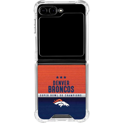 NFL Denver Broncos Super Bowl 50 Champions Galaxy Z Flip5 5G Clear Case