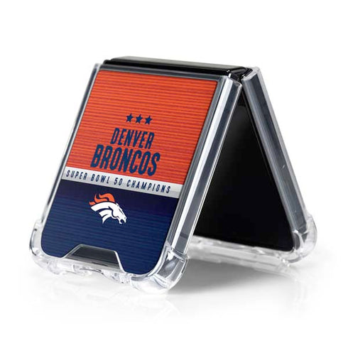 NFL Denver Broncos Super Bowl 50 Champions Galaxy Z Flip5 5G Clear Case