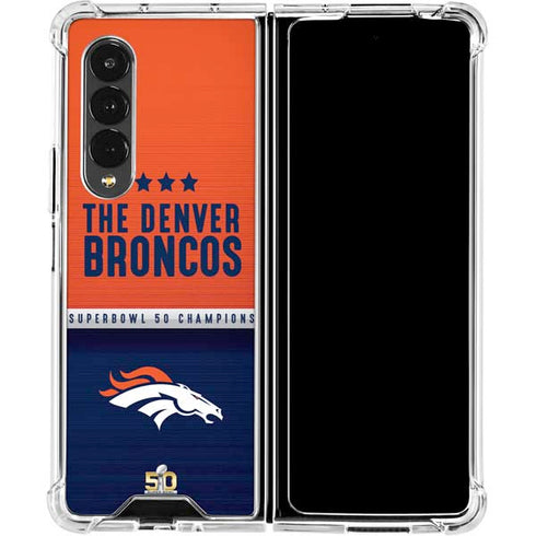 NFL Denver Broncos Super Bowl 50 Champions Galaxy Z Fold4 5G Clear Case