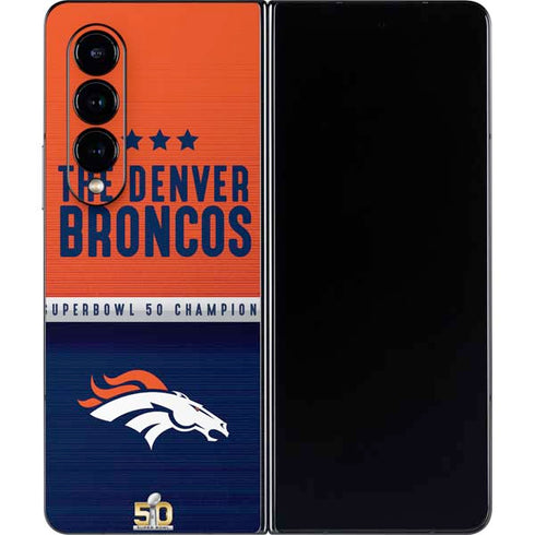 NFL Denver Broncos Super Bowl 50 Champions Galaxy Z Fold4 5G Skin