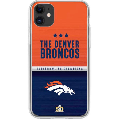 NFL Denver Broncos Super Bowl 50 Champions iPhone 11 Clear Case