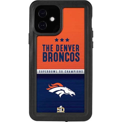 NFL Denver Broncos Super Bowl 50 Champions iPhone 12 Waterproof Case