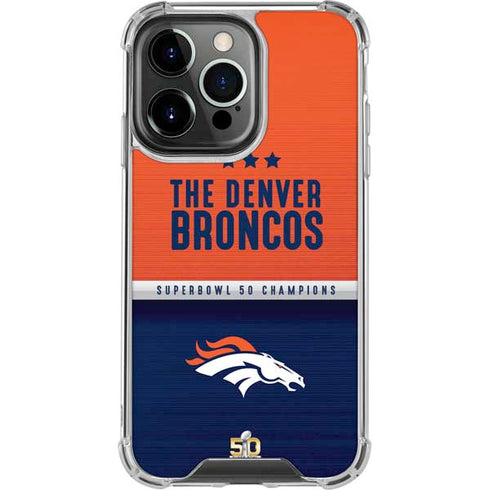 NFL Denver Broncos Super Bowl 50 Champions iPhone 14 Pro Clear Case