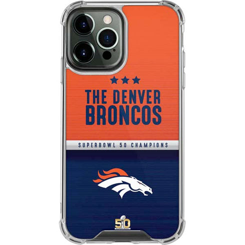 NFL Denver Broncos Super Bowl 50 Champions iPhone 14 Pro Max Clear Case