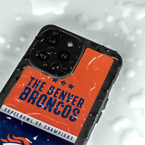 NFL Denver Broncos Super Bowl 50 Champions iPhone 14 Pro Max Waterproof Case