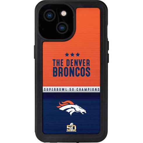 NFL Denver Broncos Super Bowl 50 Champions iPhone 15 Waterproof Case
