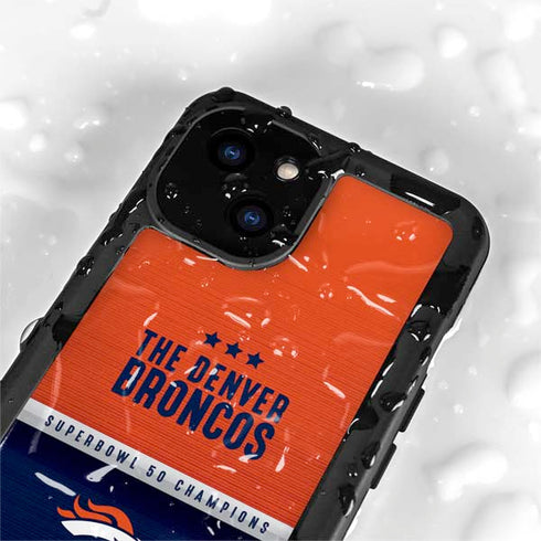NFL Denver Broncos Super Bowl 50 Champions iPhone 15 Waterproof Case