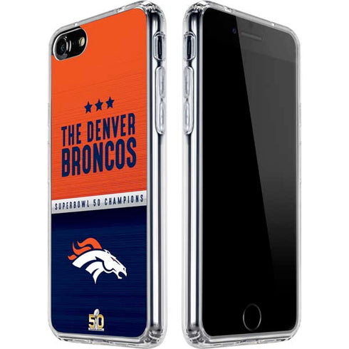 NFL Denver Broncos Super Bowl 50 Champions iPhone SE (2nd & 3rd Gen) Clear Case