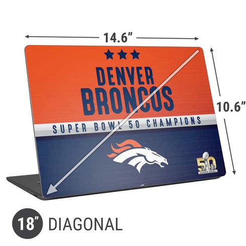 NFL Denver Broncos Super Bowl 50 Champions Universal Laptop 18in (14.6 x 10.6in) Skin
