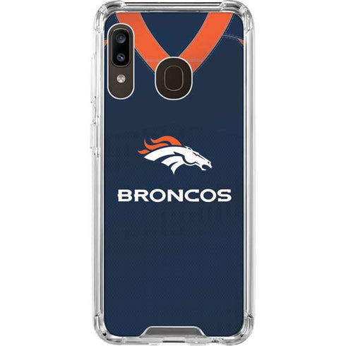 NFL Denver Broncos Team Jersey Galaxy A30 Clear Case