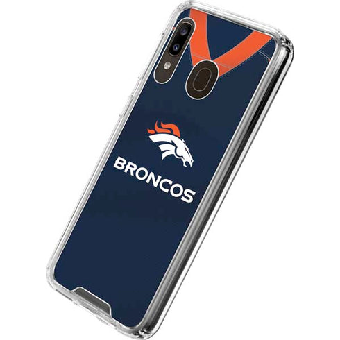 NFL Denver Broncos Team Jersey Galaxy A30 Clear Case