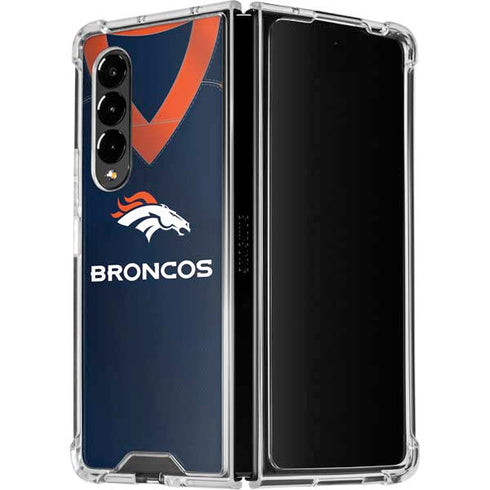 NFL Denver Broncos Team Jersey Galaxy Z Fold4 5G Clear Case