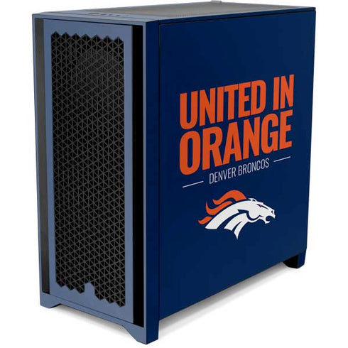 NFL Denver Broncos Team Motto Corsair 4000D Tempered Glass Mid-Tower ATX Case Skin