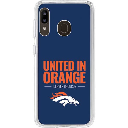 NFL Denver Broncos Team Motto Galaxy A20 Clear Case