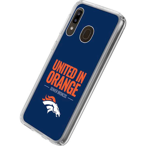 NFL Denver Broncos Team Motto Galaxy A20 Clear Case