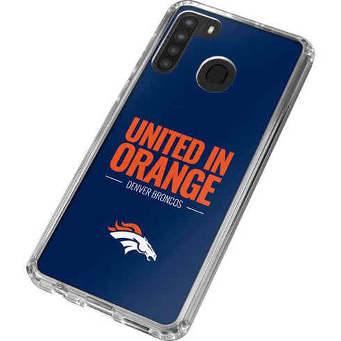 NFL Denver Broncos Team Motto Galaxy A21 Clear Case