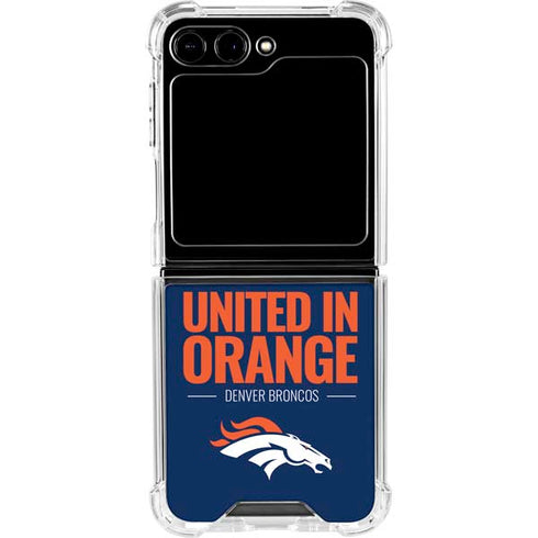 NFL Denver Broncos Team Motto Galaxy Z Flip5 5G Clear Case