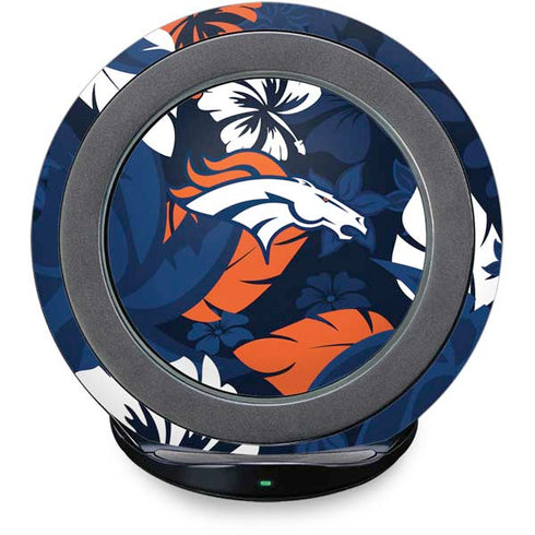 NFL Denver Broncos Tropical Print Fast Charge Wireless Charging Stand Skin