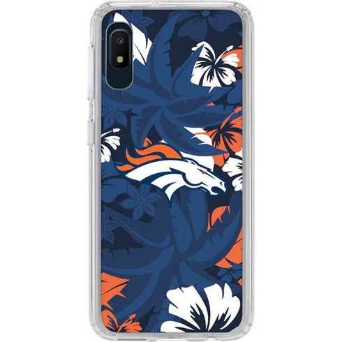 NFL Denver Broncos Tropical Print Galaxy A10e Clear Case