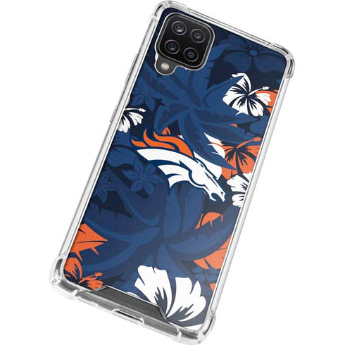 NFL Denver Broncos Tropical Print Galaxy A12 Clear Case