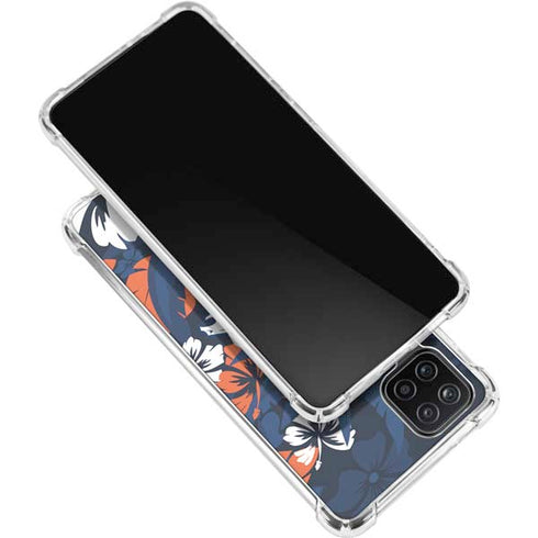 NFL Denver Broncos Tropical Print Galaxy A12 Clear Case