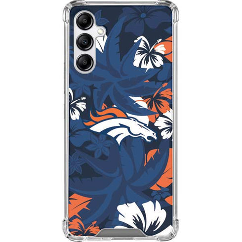 NFL Denver Broncos Tropical Print Galaxy A14 5G Clear Case