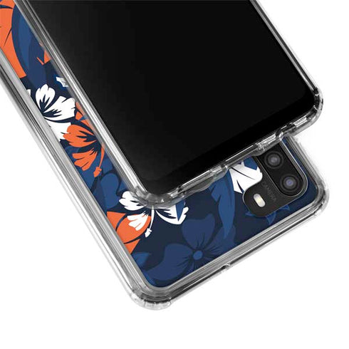 NFL Denver Broncos Tropical Print Galaxy A21 Clear Case