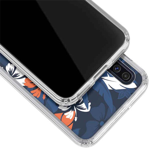 NFL Denver Broncos Tropical Print Galaxy A50 Clear Case