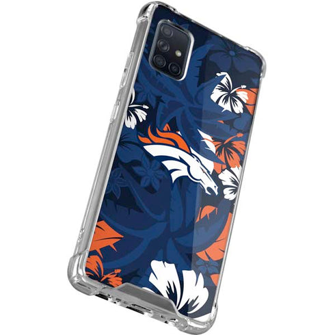 NFL Denver Broncos Tropical Print Galaxy A51 5G Clear Case