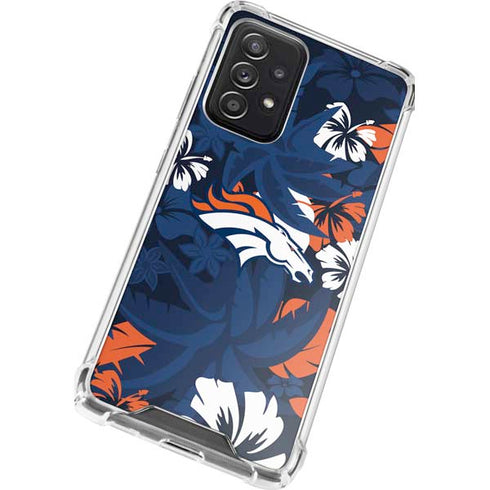 NFL Denver Broncos Tropical Print Galaxy A52 5G Clear Case
