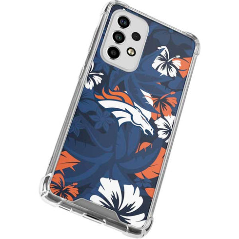 NFL Denver Broncos Tropical Print Galaxy A53 5G Clear Case