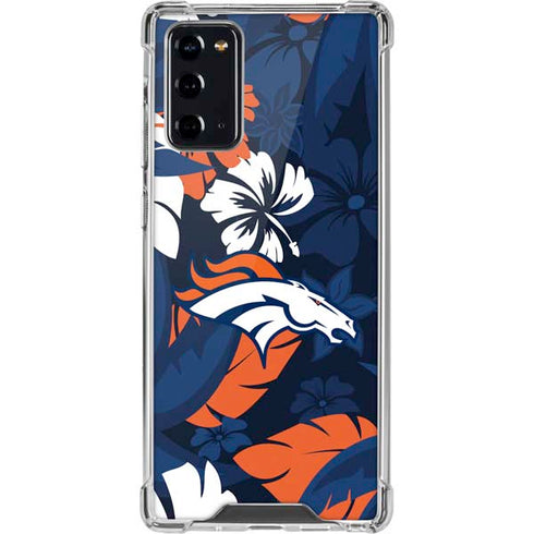 NFL Denver Broncos Tropical Print Galaxy Note20 5G Clear Case